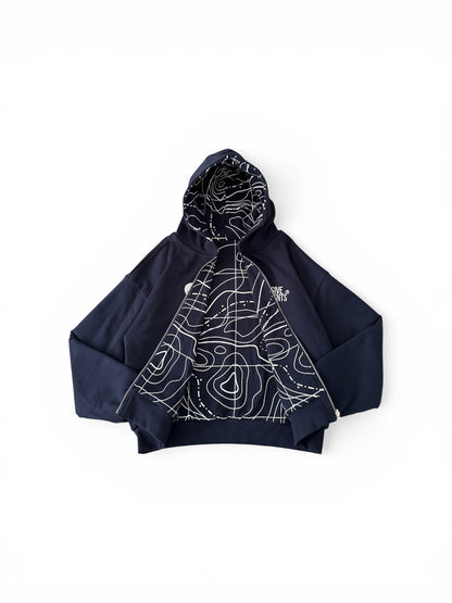 Navy Reversible Topo Zip-Up