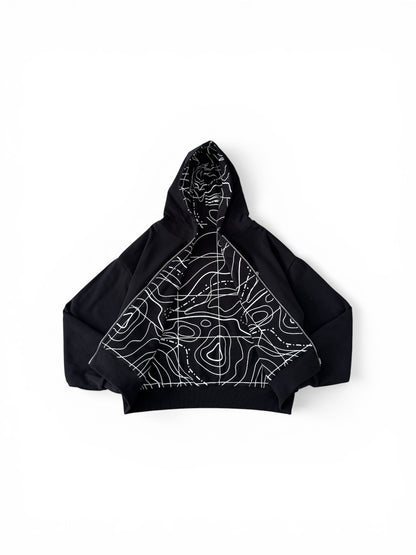 Black Reversible Topo Zip-Up