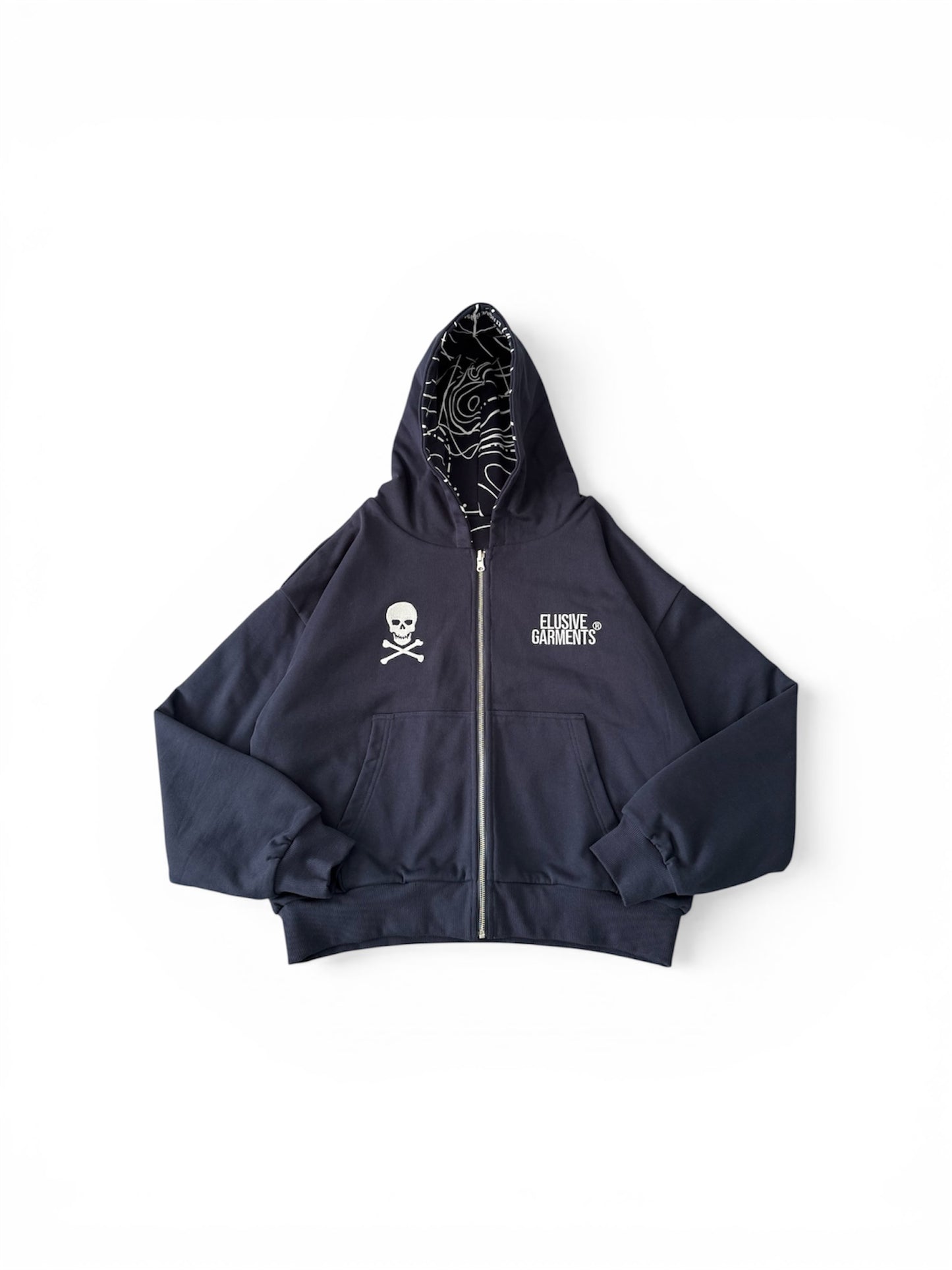 Navy Reversible Topo Zip-Up