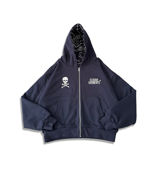 Navy Reversible Topo Zip-Up (Pre-order)